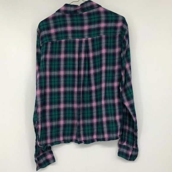 BP Green  and pink plaid button down flannel shirt - Picture 2 of 13